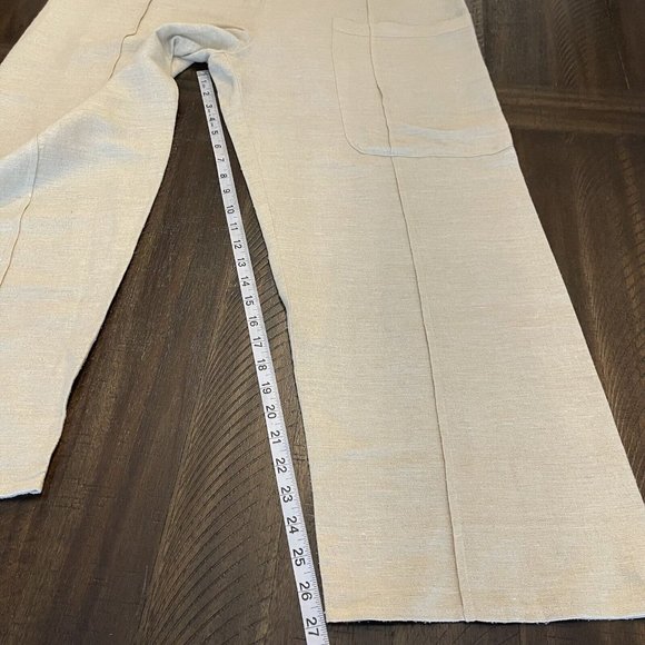 Gypsy By Karen Fowler Beige 100% Linen Drawstring Waist Ankle Pants OS Lagenlook - Picture 3 of 11